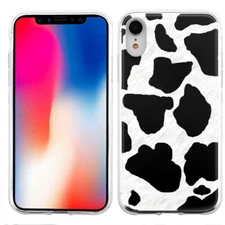 For Apple iPhone XR TPU Phone Case - Cow Skin Design