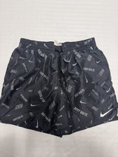Mens Nike Black White Board Shorts Swimsuit Trunks Medium All Over Print