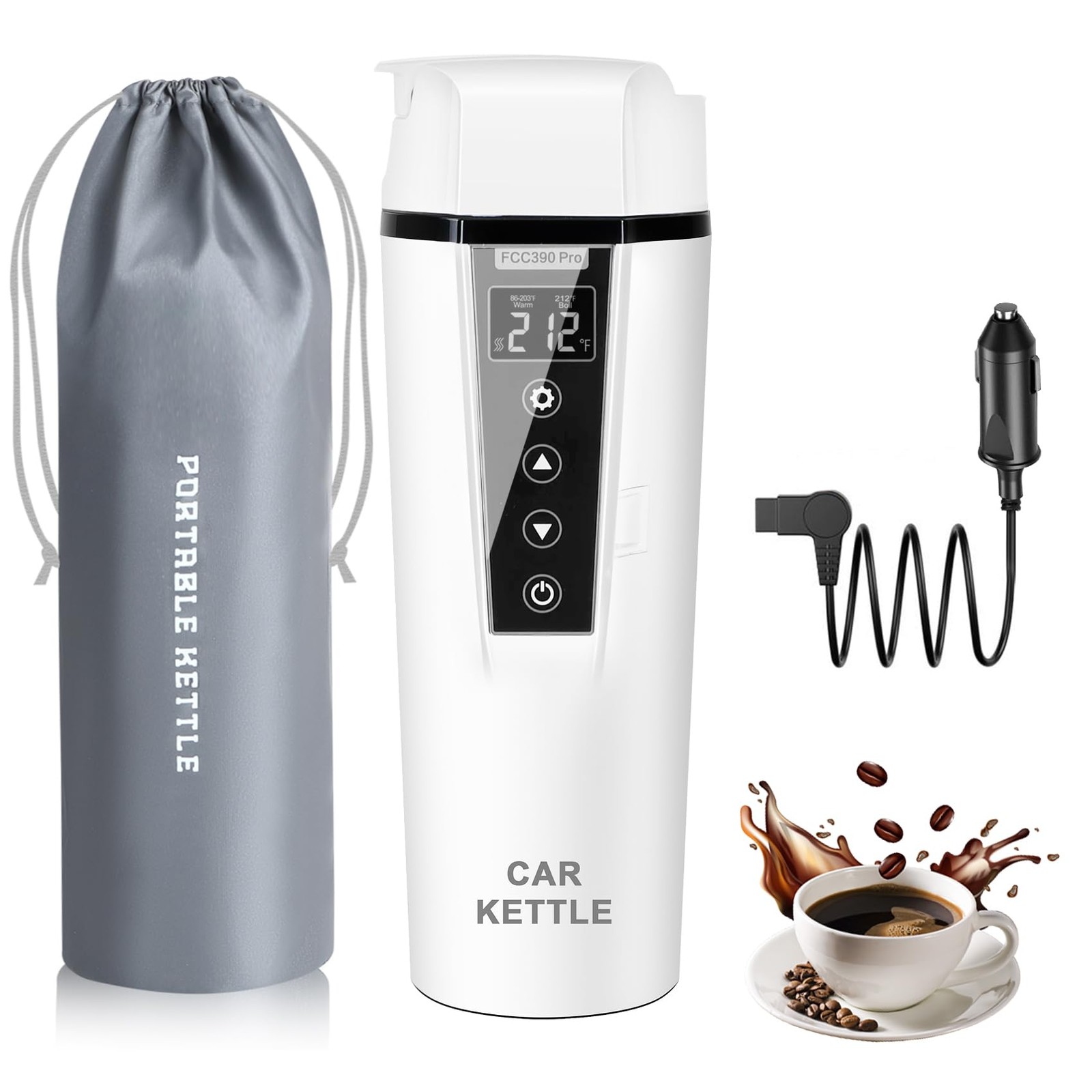12V 24V Portable Electric Kettle - Fast Heating Travel Mug for On-the-Go-image
