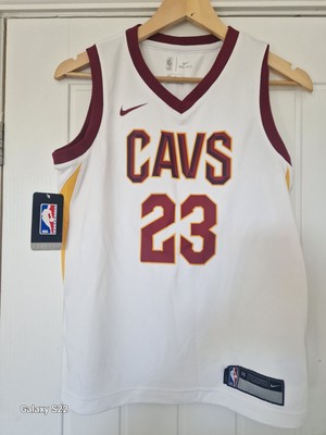Nike LeBron James Cavs Basketball Oberteil Alter 10/12 Brandneu Swingman Trikot