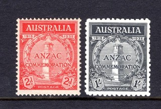 AUSTRALIA 1935 GALLIPOLI sg154 5 LIGHTLY MOUNTED MINT SET CAT £48.25 (2026)
