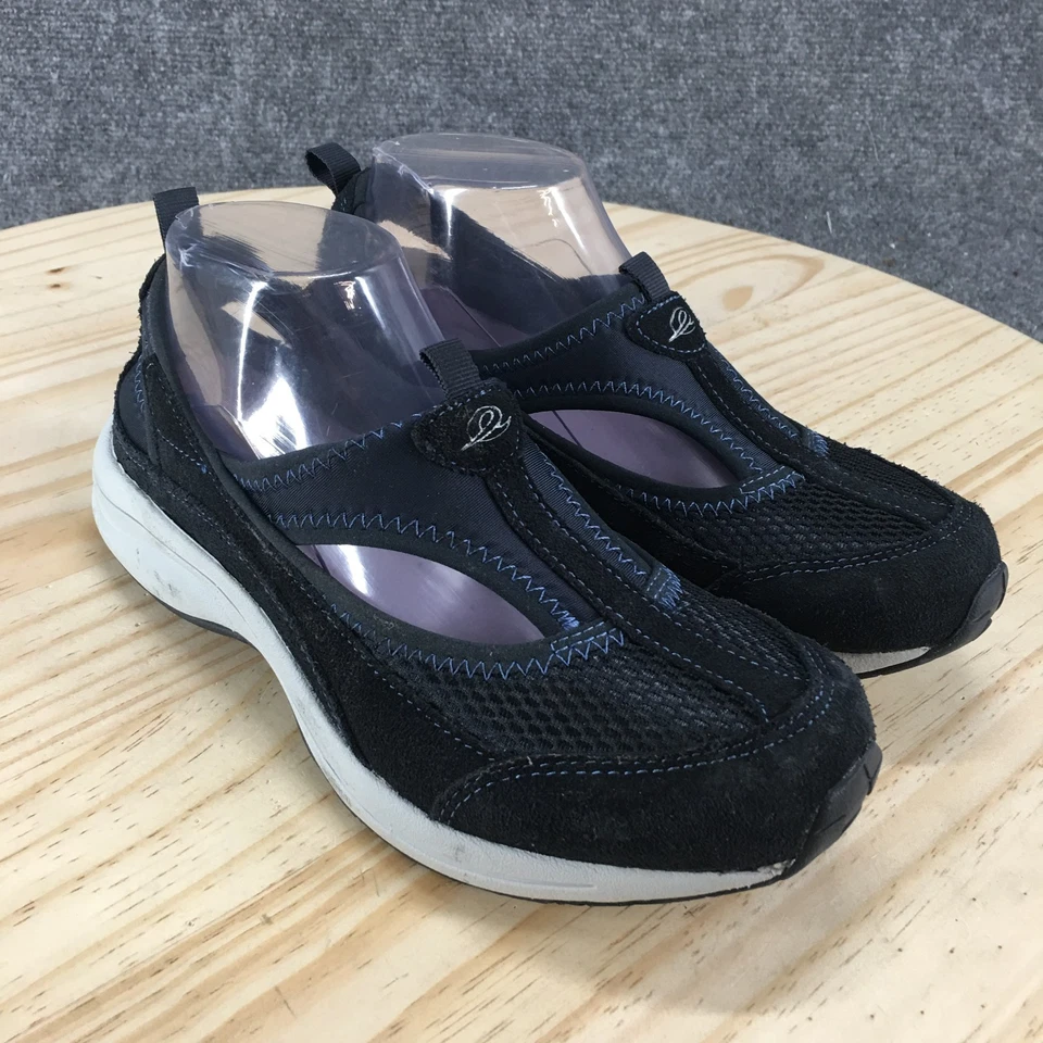 Easy Spirit Shoes Womens 7.5 M Wake Up Call Sporty Slip Ons Blue Mesh Flats - Image 3 of 4