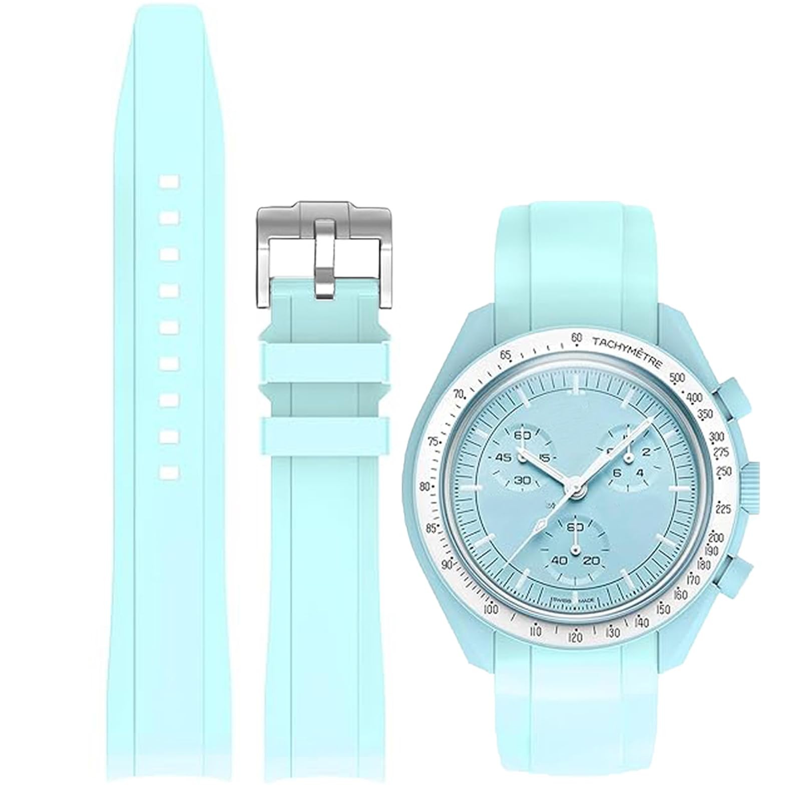 Bracelet montre MoonSwatch résistant à la transpiration avec attache courbe intégrée