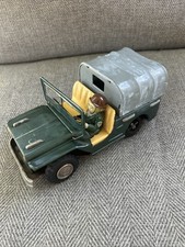 Vintage Tin Friction Toy Army Jeep Made In Japan Tin Toy Lot Jeep