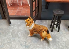 Dollhouse Sheltie Shetland Sheepdog Standing1:12 Scale Miniature Animal Pet