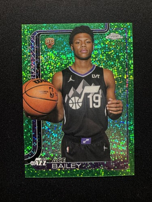 #ad 2025 26 Topps Ace Bailey #255 Green Speckle Variation RC Jazz 99 $320.00