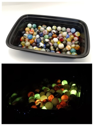 1lb assorted 5/8" Jabo Marbles 4x6" bag 9.5+ UV