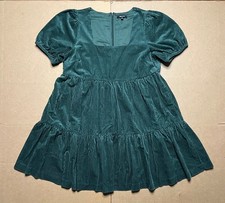 Madewell Women’s Size 6 Corduroy Aidy Square Neck Tiered Mini Dress