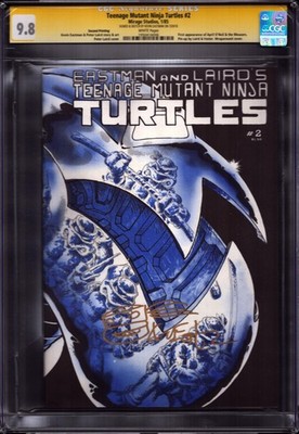 TEENAGE MUTANT NINJA TURTLES #2 2nd Signed/Sketch Kevin Eastman 9.8 NEAR MINT+