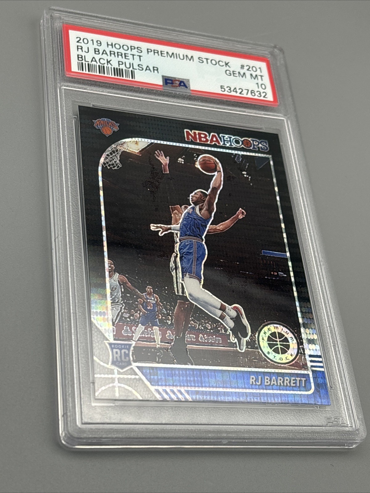 2019 Hoops Premium Stock BLACK PULSAR #201 RJ Barrett Rookie RC PSA 10 GEM MINT