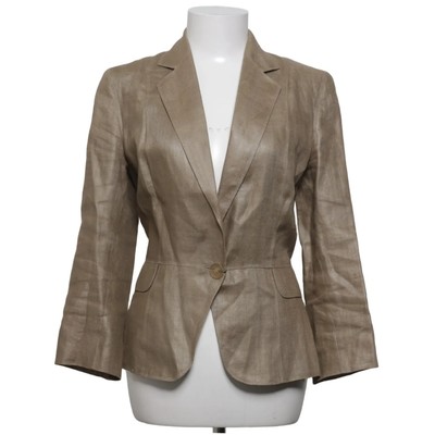 Genny Way, Blazer, Größe: 42, Beige, Cupro/Leinen, Damen #vC0