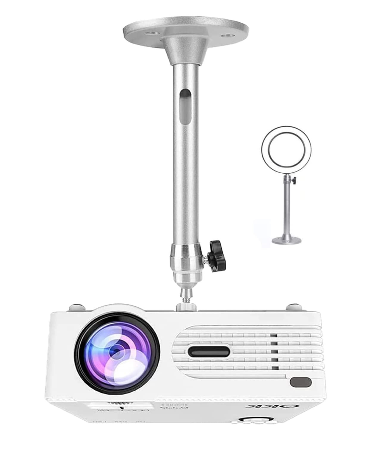 Universal 360° Rotating Ceiling Mount for Mini Projectors with 180° Tilt-image