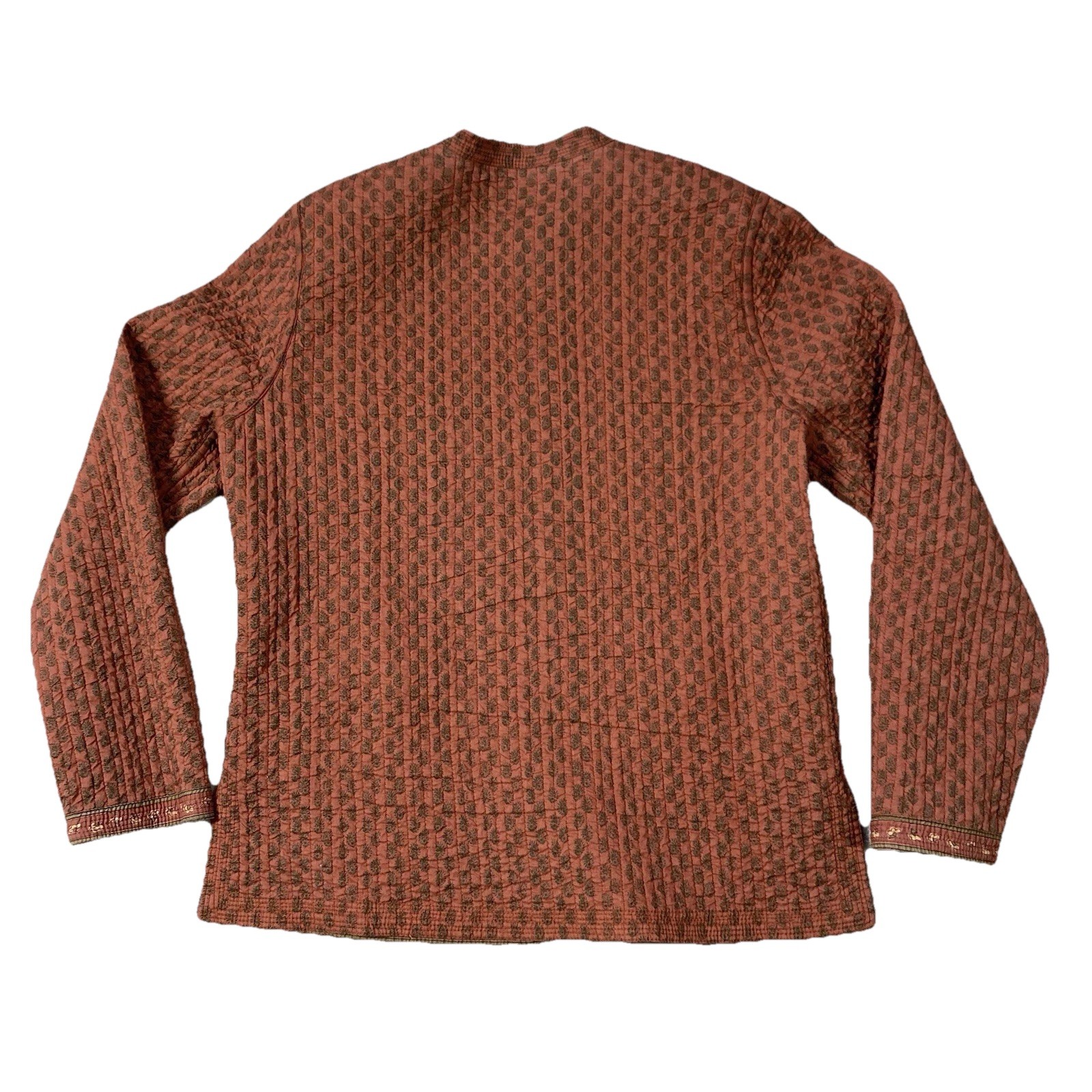 Quilted Mandarin Collar Reversible Button Up Jack… - image 15