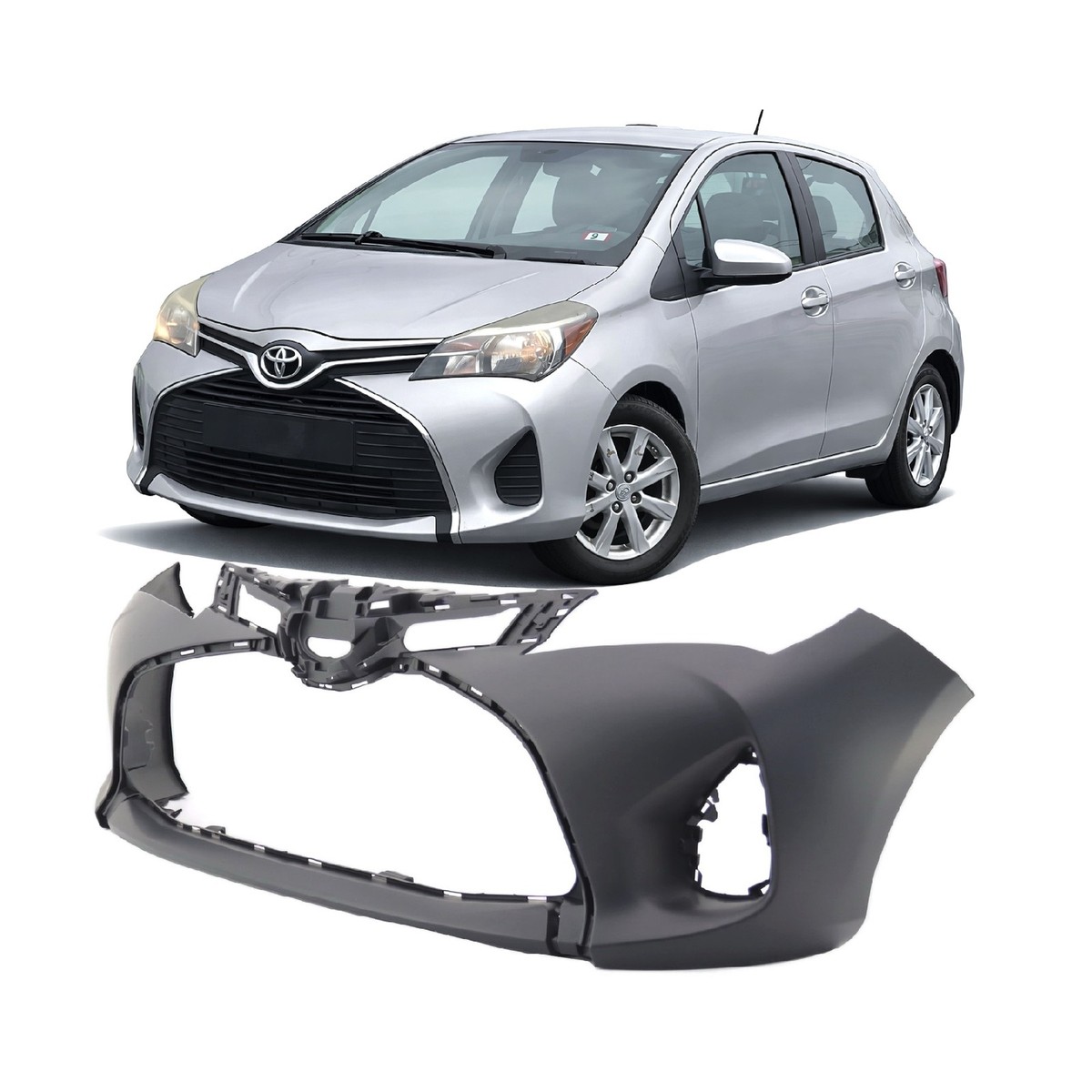 Front Bumper Cover For Toyota Yaris 2015-2017 Primed 52119-0U927