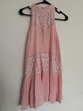 Gianni Bini Floral Lace Cutout Spring Slip Dress Keyhole Boho Dainty Festival