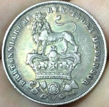 1825 Britain King George IV Silver Shilling Excellent detail & Tone Coin #610