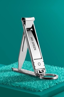 MR GREEN Ultra Thin Wide Jaw Nail Clipper with File Grade 9 Stainless German