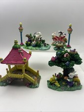 2005 Lot Of 7 Jellybean Junction Easter Village Accessories Figurines Jelly Bean
