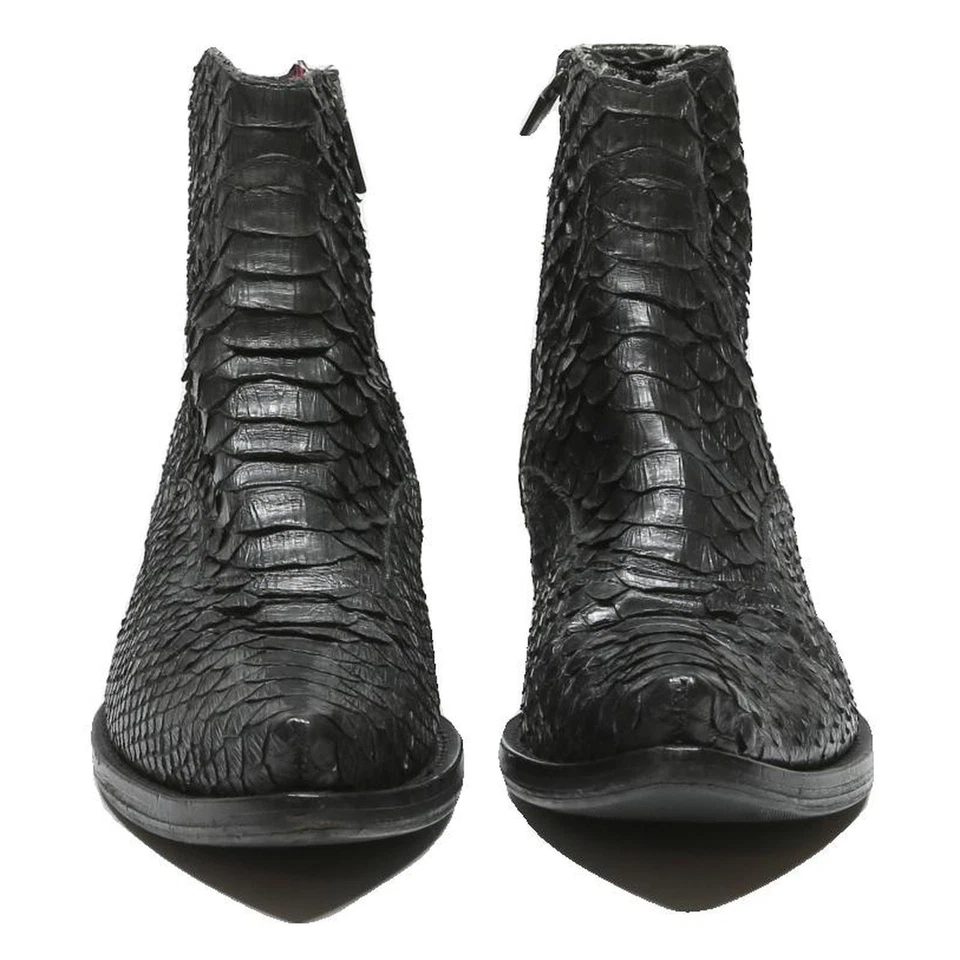 GHOST Western Mujer Botines Cuero Negro Reino Unido 5 Punta Tacón Grueso Foto 4 de 4