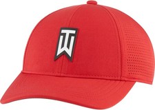 Nike Tiger Woods TW Legacy91 Golf Hat Red M/L Curved Bill Stretch Dri-FIT DH1344