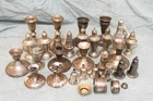 Vintage Lot Weighted Sterling Silver .925 Salt Pepper Candlestick 9Lbs Scrap