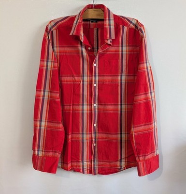 Hemd rot kariert Baumwolle fitted Gr.40 Jules (4511048)