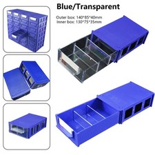 Container Storage Box 140 85 40mm Blue Component Screws Crafts Stackable