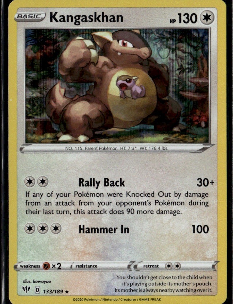 Kangaskhan Holo Rare SWSH03: Darkness Ablaze 133/189 Colorless Pokemon Card