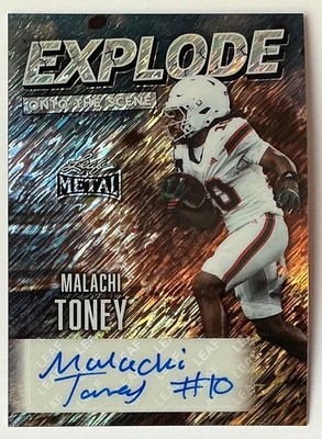 2026 Leaf Metal Malachi Toney Auto Autograph Explode Shimmer Silver #d 4/12