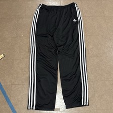 Adidas Vintage Adibreak Snap Button Tear Away Track Pants Black Size Large