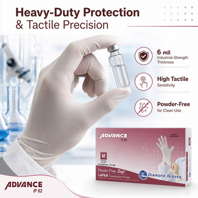 1000 Pcs Latex Exam Gloves White 6 Mil Powder FREE Dental All Size S, M, L, XL