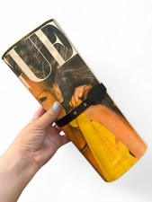 VOGUE Magazine Print Triangle Clutch Glossy Snap Closure Wristlet Inner Pockets
