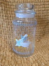 Vintage Country Geese Jar Canister W Lid  Blu...