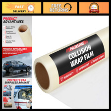 Clear Crash Wrap Film 36"x120' Self-Adhesive Plastic Protector for Auto, Weather