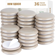 Self-Stick Furniture Sliders, 36pcs 1-3/4" for Carpet - Adhesive Sliders for...