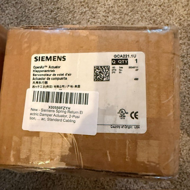 Siemens OpenAir Actuator GCA221.1U 120V