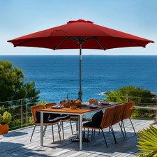 9 FT Patio Umbrellas Outdoor Table Market Umbrella with Push Button Tilt/Cran...