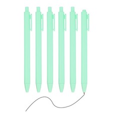 6 Pack Retractable Pens 0.5mm, Black Gel Ink for Office, Light Green