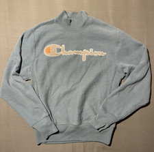 Champion Reverse Weave Heavyweight Sweatshirt Women Small Pullover Crewneck Blue