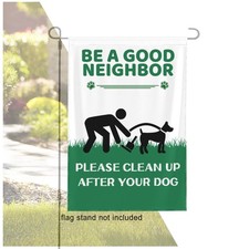 Garden Flag 12x18 Inch Clean Up After Your Dog Signs Small Yard Flag for No D...