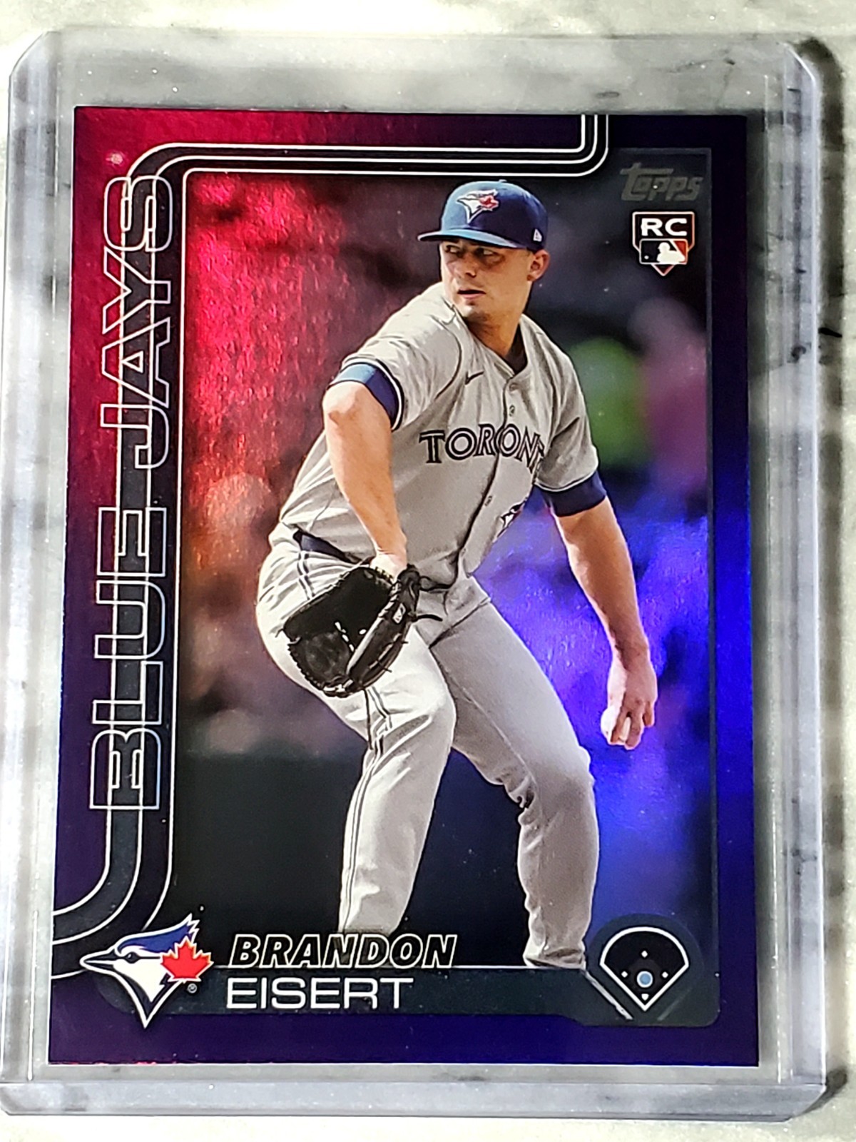 Brandon Eisert (RC) 2025 Topps Series 2 Purple Holofoil 088/250 #359 Blue Jays