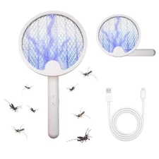Electric Fly Swatter Racket - USB Type-C Rechargeable Portable Fly Killer for...