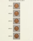 Lincoln Wheat Small Cent Set 1951-S to 1955-S San Francisco Mint S Business