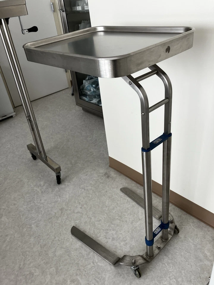 Blickman Acero Inoxidable Benjamin Doble Poste Accionado a Pie Mayo Soporte - Bandeja Si Foto 3 de 4