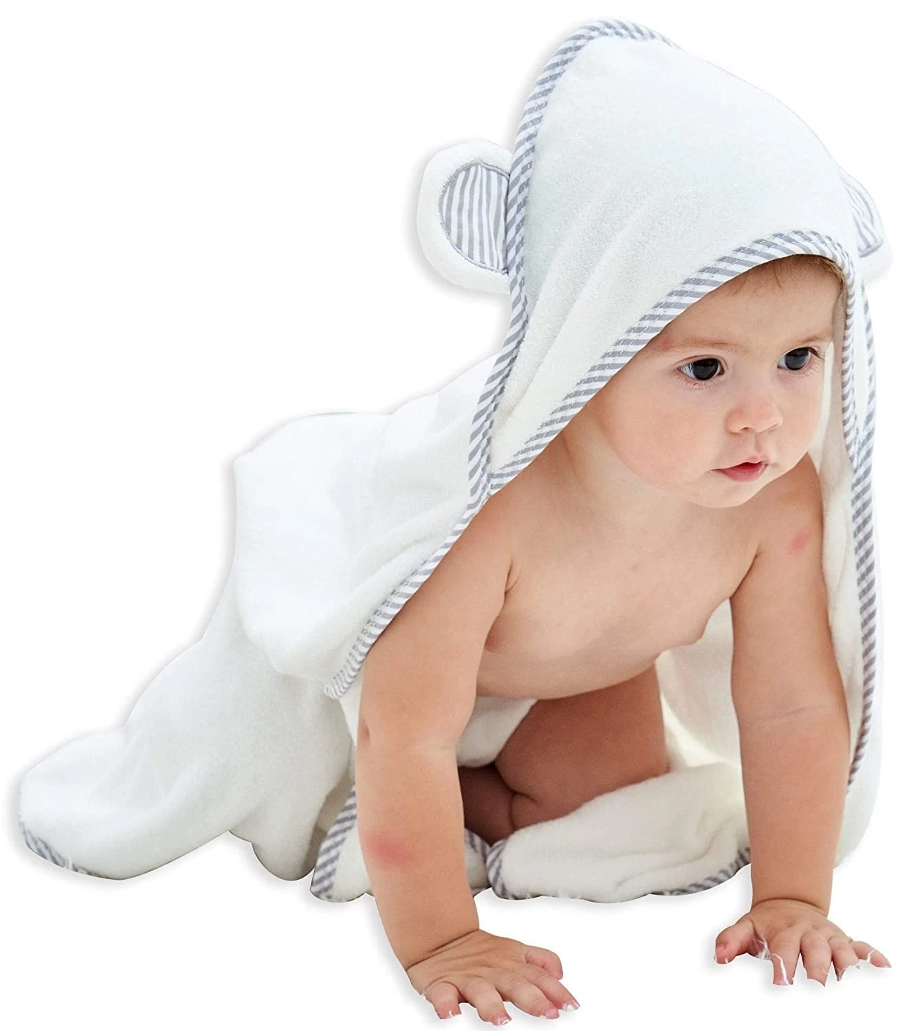Hooded Towel - Rayon Made from , Bath Towel with Bear Ears for Newborn, Babie...