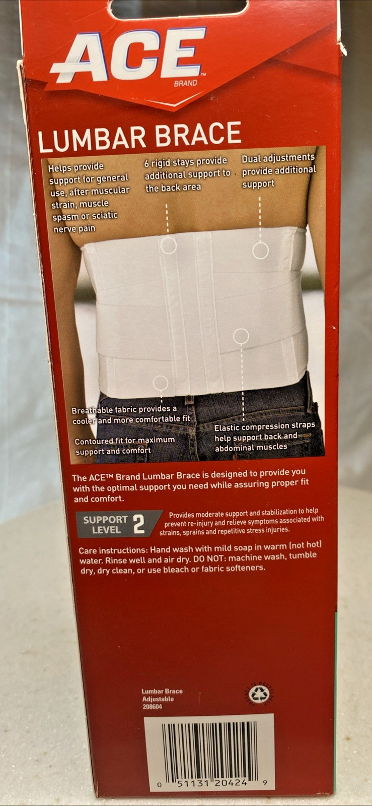 ACE 3M Wide Lumber Brace, Adjustable Size, Support Level 2, White