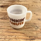 Vintage 1970s Dunkin’  Donuts Glasbake Milk Glass Coffee Cup Mug