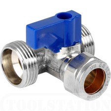 Dual Appliance Tee Valve 15mm x ¾" x ¾"