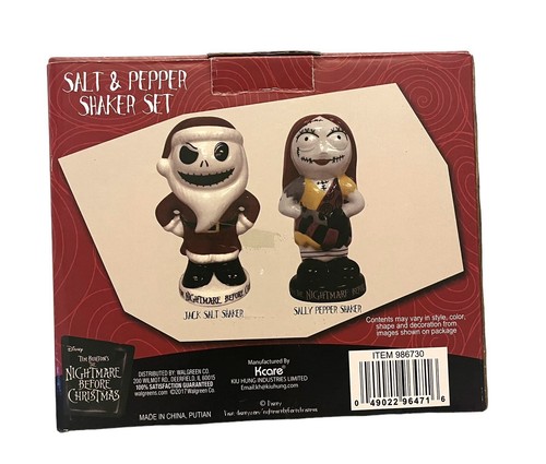 DISNEY Nightmare Before Christmas Jack And Sally Christmas Salt & Pepper Shaker  - 第 2/2 張圖片