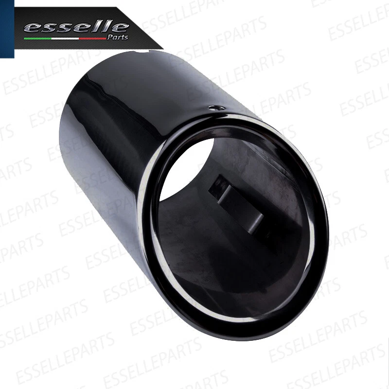 TERMINALE SCARICO NERO BRUNITO LUCIDO ACCIAIO INOX PEUGEOT 208 II SCARICO TONDO - Immagine 4 di 4